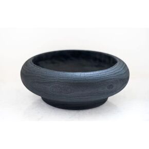 Handmade Large Decorative Wooden Bowl for Farmhouse Kitchen Counter Decor or Coffee Table Decor, Black