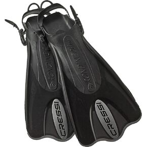 Cressi Adult Short Adjustable Fins - Snorkeling Versatile Open Heel To Use Also Barefoot - Palau SAF: Made In Italy