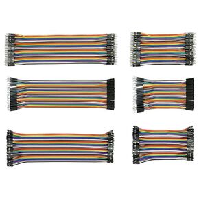 120pcs Breadboards Jumper Wires F2F F2M M2M, Cable Line Connector Assorted Kit, Male to Female Multicolored Ribbon Cables, 20cm Wire Length