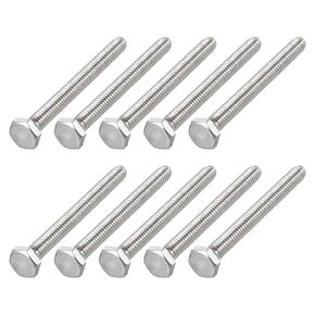 METALLIXITY Hex Head Screw Bolt (7/16-14 x 4") 1Pcs, 316 Stainless Steel, Fully Threaded, External Hex Drive, Bright Finish, Hex Head Screw Bolt, Silver