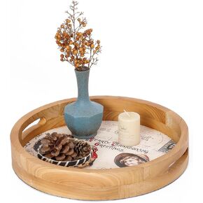 Fall Decorative Tray for Home Decor,Autumn Coffee Table Tray Decor for Living Room,Wooden Tray with Handles for Decor,Turkey Thanksgiving Decorations for Home Indoor