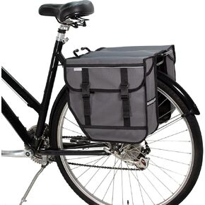 BikyBag Model M - Bicycle Double Panniers - Bike Bicycle Cycle Bag for Rear Rack (Black)