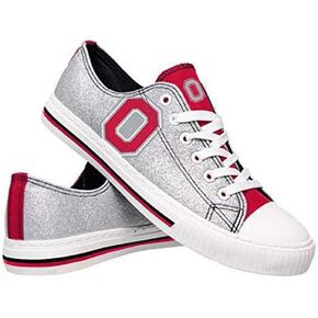 FOCO Ohio State Buckeyes NCAA Womens Glitter Low Top Canvas Shoes - 9