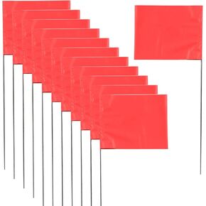 Marking 100 Pack Flags Yard Flags 12 x 2.5 x 3.5 Inch Marker Flags for Lawn Yard Flags Landscape Flgs Survey Flags, Sprinkler Flags, Irrigation Flags（yellow)