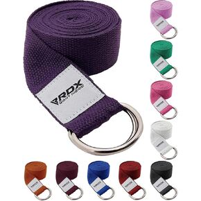 RDX 8ft Yoga Strap with D-Ring Buckle, Durable Polyester Cotton Adjustable Belts for Stretching Pilates Dance Gymnastics General Fitness Holding Poses Flexibility Physical Therapy, Home Gym Workout