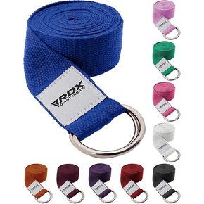 RDX 8ft Yoga Strap with D-Ring Buckle, Durable Polyester Cotton Adjustable Belts for Stretching Pilates Dance Gymnastics General Fitness Holding Poses Flexibility Physical Therapy, Home Gym Workout