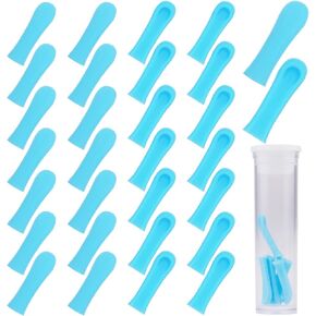 30 Pcs Ear Spoon Tips Ear Cleaner Replacement Tips Ear Waterproof Silicone Ear Spoon for Teens Adults Ear Wax Removal Kit(Blue)