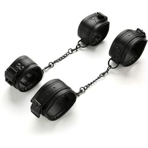 EXREIZST Premium Soft Leather Cuffs Adjustable Leather Straps for Ankle-Hand-Wrist Home Gyms Sports Training Kit