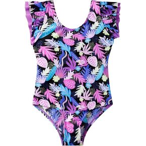 LIZENS Girls' One-Piece Swimwear Stylish Girls Swimsuit for Kids Colorful Girls Bathing Suit with Ruffle