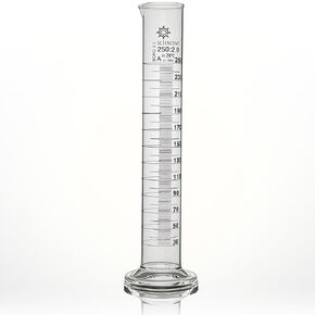 Premium Lab Glass Graduated Cylinder 250 ml - Borosilicate 250ml Lab Cylinder