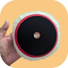 6 Inch Wool Buffing Pad 100% Natural Wool Hook Loop 5" for DA Sanders Drill 2500 RPM Professional