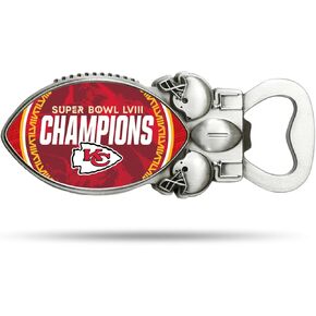 Rico Industries Kansas City Chiefs 2024 Super Bowl LVIII Champions Bottle Opener Magnet – Strong Durable Metal Beer and Soda Lid Remover NFL Football Fan Gear - USA Made – Functional & Portable