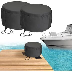2 Pack Dock Bumper Cover, 12 Inches Boat Dock Wheel Cover for Dock Fender Bumper Boat Docking Accessories Supplies，with Adjustable Elastic Band