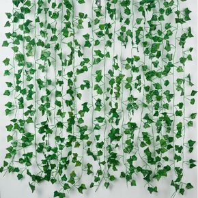 Fake Vines for Room Decor(12 Pack 84 Feet) Aesthetic Artificial Plant Ivy Leaves Hanging Greenery Garlands for Home Bedroom Wall Wedding Christmas Party Office Patio Outdoor Garden Décor