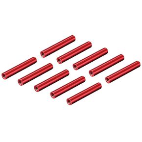 DMiotech 10 Pack M3x55mm Aluminum Spacer Column Aluminum Standoffs Round Spacers Model Spacing Screw Post for RC, Red