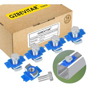 1/2"-13 Nylon Channel Squeeze Nut and Bolt, Strut Channel Cone Nuts, Easy Positioning for American Channel Support Systems, Perfect for Solar Panels Mounting (32)