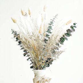 Olive Green Bathroom Decor and Boho Wedding Bouquets - Blended Dried Bouquet and Pampas Grass Bouquet - Unleash Your Creativity with Chic, Versatile Dried Greenery & Green House Decor-3 PCSPampas