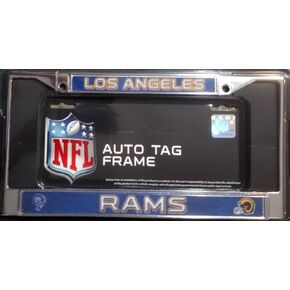 Rico Industries NFL Los Angeles Rams Retro 12" x 6" Silver Chrome Frame W' Decal Insert Car/Truck/SUV Auto Accessory