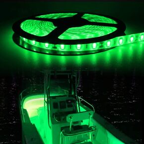12V 300 LED 16.4ft Pontoon Boat Light, Marine Led Light Strip for Bass Duck Jon Boat Sailboat Kayak,IP65 Waterproof Led Light Lure Bait Finder Night Fishing Boat