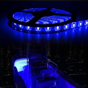 12V 300 LED 16.4ft Pontoon Boat Light, Marine Led Light Strip for Bass Duck Jon Boat Sailboat Kayak,IP65 Waterproof Led Light Lure Bait Finder Night Fishing Boat
