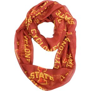 Littlearth NCAA Iowa State Cyclones Sheer Infinity Scarf, Team Color, 70" x 25"