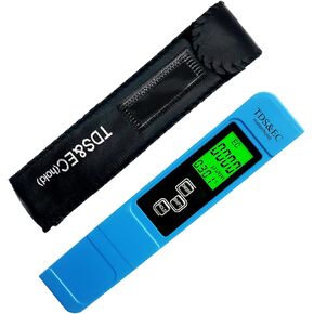 جهاز اختبار المياه الرقمي A1-TDS، مقياس TDS لدرجة الحرارة EC 3 في 1، قياس مريح ودقيق 0-9990 مساءً للشرب المنزلي، الزراعة المائية، مياه الصنبور، أحواض السمك، إلخ. (أزرق) in Saudi Arabia
