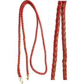 Horse Western Round Braided Leather Roper Reins Brass 66Single