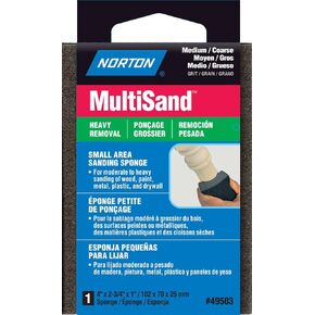 4" x 2.75" Norton 49503 MultiSand Double Sided Sanding Sponge Medium/Coarse