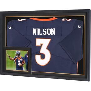 X Large 36 X 26 Sports Jersey Display Frame Case Shadow Box with 98% UV Protection for Baseball Basketball Football Soccer Hockey Shirt and Uniform, 2 Color Options Mat - Black Frame