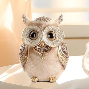 Owl Statue for Home Decoration Owl Decor for Shelf Bookshelf Office Table Indoor Decor Accents Adorable Big Eye Owl Statues and Sculptures Animal Owl Gift for Bird Lover Cute Owl Figurine