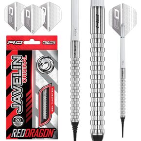 RED DRAGON Javelin Original 18g Softip Tungsten Darts Set with Flights and Stems
