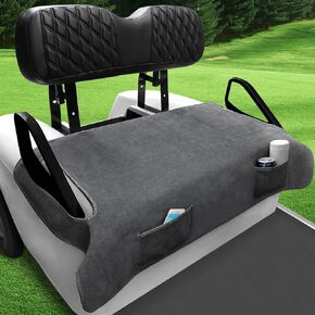 Golf Cart Seat Blanket Covers, Breathable Heavy Duty Universal Golf Cart Seat Blanket for Club Car DS Precedent EZGO TXT RXV Golf Carts with 2 Pockets for Your Golf Items