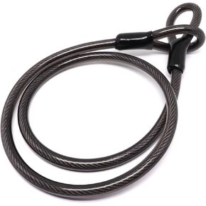 Bike Lock Cable, Bicycle Lock Cable 0.45inch Thick Security Cable with Loops Heavy Duty Braided Steel Cable Vinyl Coated Bike Cable (4ft)