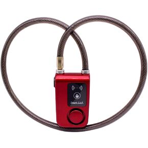 Bluetooth Smart Lock Keyless Bike/Motorcycle/Gate Door Smart Lock with Anti Theft Alarm 110dB Phone APP Control(Red 31.5 Inch)