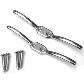316 Stainless Steel 6 Inch Flagpole Cleats Bracket Rope Cleat Flag Pole Halyard Rope Cleat Hook Heavy Duty,2Pcs