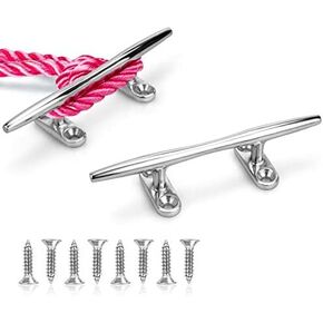Dock Cleat, Small Boat Cleat 4 inch, 316 Stainless Steel, Include 316 Free Installation Screws(2PCS)