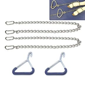 Durable Cow OB Apparatus Leg Catch Set (2 OB Handle & 2 OB Chain 45 Inch), Goat Forceps, Cattle Delivery Instruments for Dairy Farm