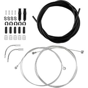 30pcs Stainless Steel Bike Brake Cable Kit, Universal Bike Brake Cable Housing Bicycle Shifter Derailleur Cable with O-Rings End Caps for Repairing Mountain & Road Bike