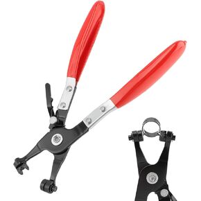Hose Clamp Pliers, Hose Clamp Tool with Swivel Flat Band, Automotive Repairing Tool, Removal and Installation Tool for Ring-Type and Flat-Band Hose Clamps