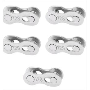 Bike Chain Missing Link for 12 Speed, 5 Pairs, Removable Quick Link for Mountain and Road Bikes, Silver