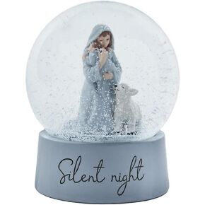 Blossom Bucket Mary Cradling Baby Jesus with Sheep Snow Globe in Kuwait