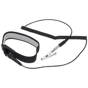 MECCANIXITY ESD Anti Static Wrist Strap 11" Circumference Adjustable Antistatic Bracelet Set Wire Alligator Clip for Computer Electronics Repair Black