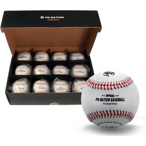 Baseballs - Official League College and High School Baseball, Genuine Cowhide Leather, Cork & Rubber Core with Wool Filling, 5oz / 9"