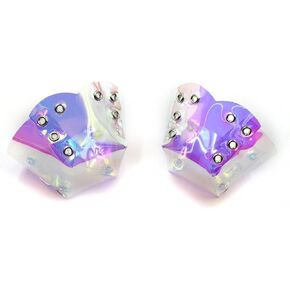 2 Pcs Roller Skate Toe Guards PVC Toe Cap Guards Protectors Holographic Skate Toe Caps Skate Accessories for Quad Roller Skate Protection