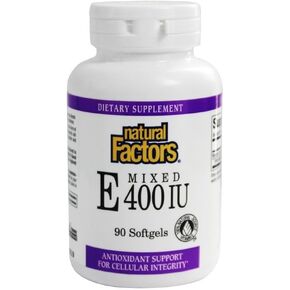 Natural Factors Vitamin E Mixed 400 IU, Antioxidant Support for Cellular Integrity, 90 Softgels
