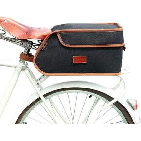 TOURBON Canvas Bike Trunk Bag Bicycle Rear Rack Pannier Bike Cooler Bag for Women