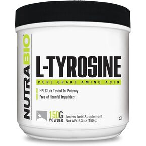 NutraBio L-Tyrosine Supplement, 150g – Help Support Athletic Performance and Wellness
