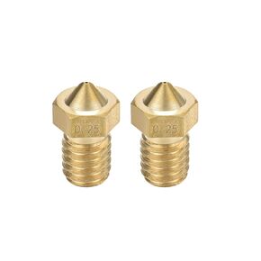 uxcell 2pcs 3D Printer Nozzle,Brass V6 Nozzle 0.25mm,Extruder Print Head for Filament 1.75mm V5-V6 M6 3D Printer