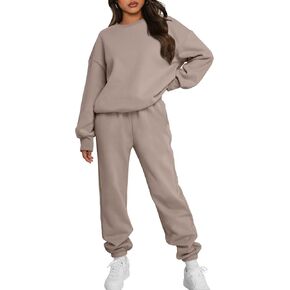 Trendy Queen Sweatsuits Women 2 Piece Outfits Two Piece Crewneck Sweatshirts Sets Lounge Fall Sweatpants 2024 Tracksuits