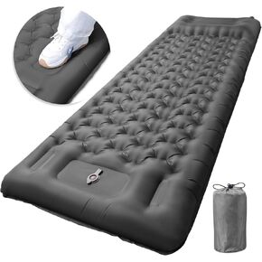 Inflatable Camping Sleeping Pad with Pillow, Extra Thickness 4 Inch Sleeping Mat with Built-in Pump, Compact & Ultralight Camping Air Mattress for Backpacking Hiking Tent Traveling